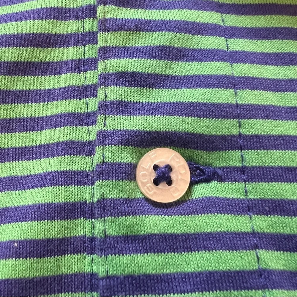 Polo Ralph Lauren Mid Pines Golf Striped Polo Shirt Green Blue Men’s M